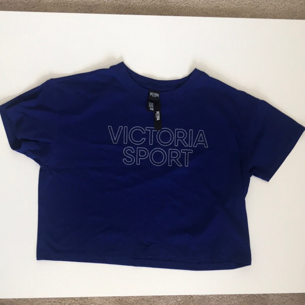 NWT-Victoria Secret-Victoria Sport-Cropped Top Blue-S